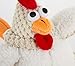 goDog Checkers Fat Rooster Squeaky Plush Dog Toy, Chew Guard Technology - White, Small
