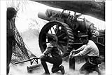 Photographic Print of Howitzer in action at Wagonlieu, France, WW1