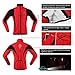 ARSUXEO Winter Warm UP Thermal Softshell Cycling Jacket Windproof Waterproof Bicycle Mountain Bike Clothes 15-K Red Size Medium
