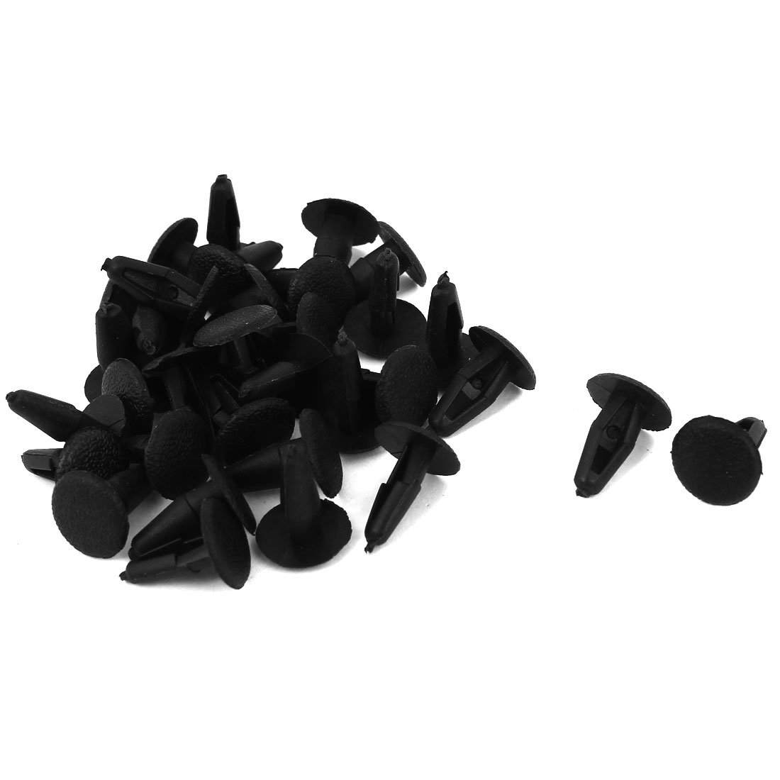 sourcing map 32 Pcs Black Plastic Rivets Clip 3mm x 5mm x 13mm