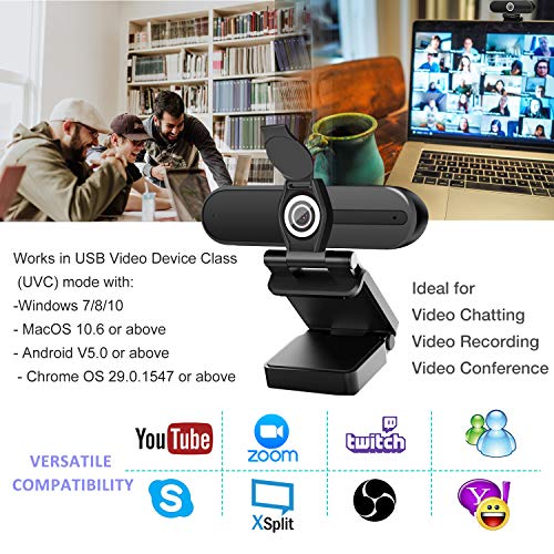 Computer Camera with Microphone, Akyta 1080P HD Laptop USB cam with