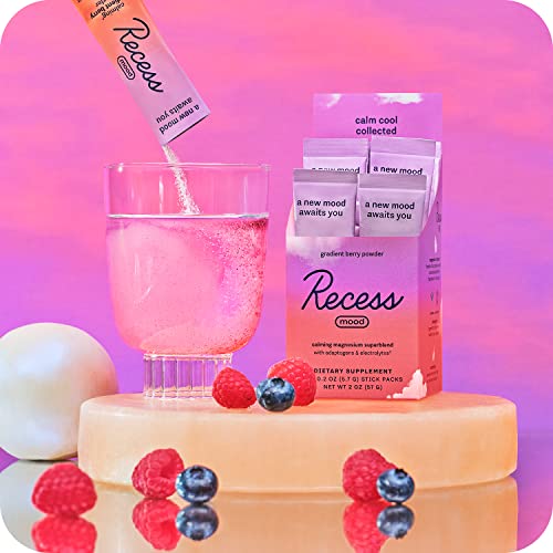 Recess Mood Powder, Calming Magnesium LThreonate Blend with Passion