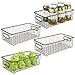 mDesign Metal Farmhouse Kitchen Pantry Food Storage Organizer Basket Bin - Wire Grid Design - for Cabinets, Cupboards, Shelves, Countertops - Holds Potatoes, Onions, Fruit - Large, 4 Pack - Bronze
