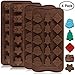 Christmas Silicone Chocolate Molds, DanziX 4 Packs Christmas Molds Silicone for Gummy, Candy, Soap, Candle, Ice Cube