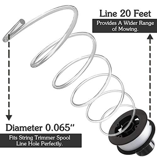 FutureWay String Trimmer Replacement Spool Line 0.065" ST4500 ST1000 GE600, Weed Eater String Autofeed Spool Line 20ft Compatible with Black Decker RS-136, Cordless Trimmer Edger Replacement (4 PCS)