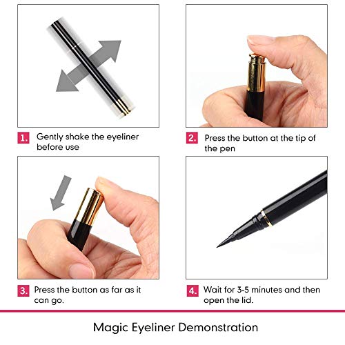 2 IN 1 Black Selfadhesive Eyeliner,Upgraded Eyeliner Liquid Adhesive,Waterproof Eyeliner Glue