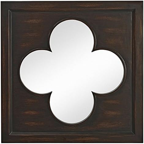 Majestic Mirror Traditional Wooden Square Inlay Clover Wall Mirror - 40W x 60H in.