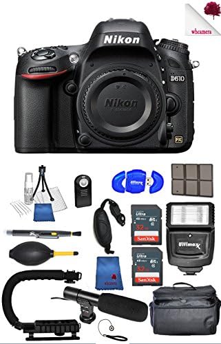 Nikon D610 24.3 MP FX Format DSLR Camera ( Body Only) 1540 (USA) - Full Accessory Bundle Package Deal