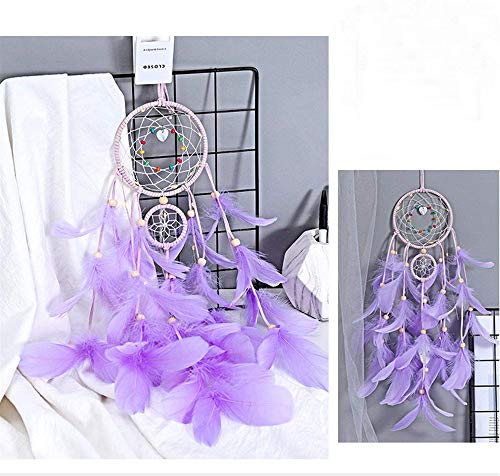 Qukueoy Dream Catchers for Bedroom Wall Hanging Decorations, Dreamcatcher Home Ornaments for Fantasy Gifts, Caught Your Dream (Purple)