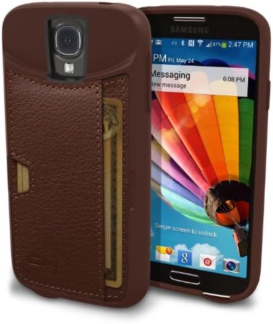 Smartish Galaxy S4 Wallet Case - Q Card Case for Samsung Galaxy S4 - Ultra Slim Protective Credit Card Carrying Case (CM4) - Mahogany Brown