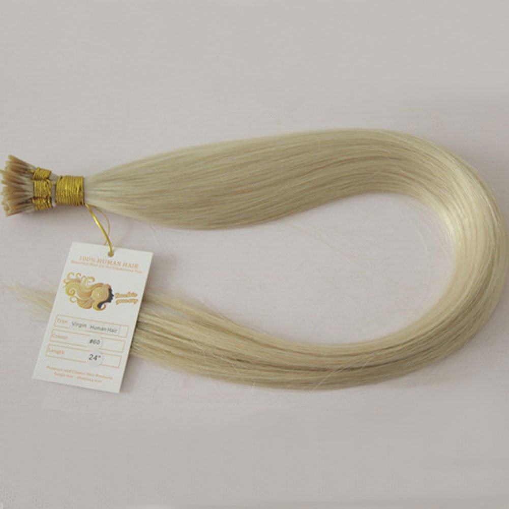 Amazon Com Blonde I Tip Hair Extensions Human Hair Straight Pre