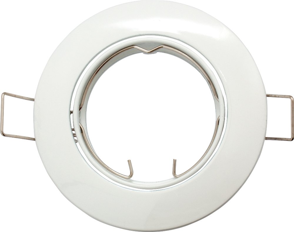 LED and Halogen mounting Frame, swivelling, White, Round, Suitable for GU10 and MR16 (GU5.3)
