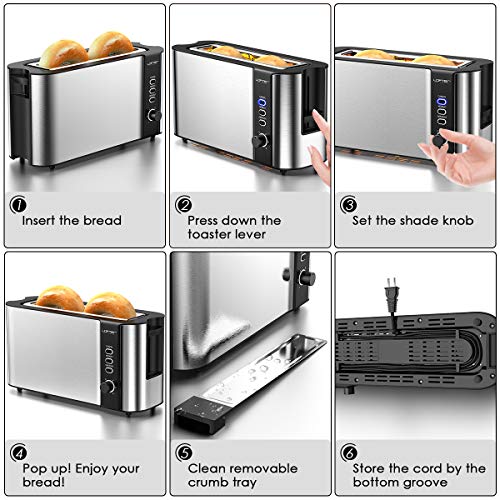 Long Slot Toaster, 2 Slice Toaster Best Rated Prime with Warming Rack