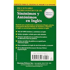 Diccionario Merriam-Webster de Sinonimos y Antonimos En Ingles (Spanish Edition)