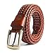 ECHAIN Men Braided Woven Genuine Leather Belt