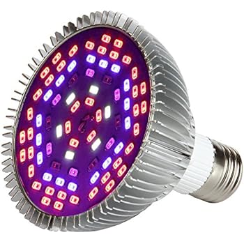 Morsen 50W LED Grow Light Bulb, Grow lamp for indoor plants, Plant Light Bulb for Indoor Garden Greenhouse and Hydroponic Plants Full Spectrum (E27 78leds)
