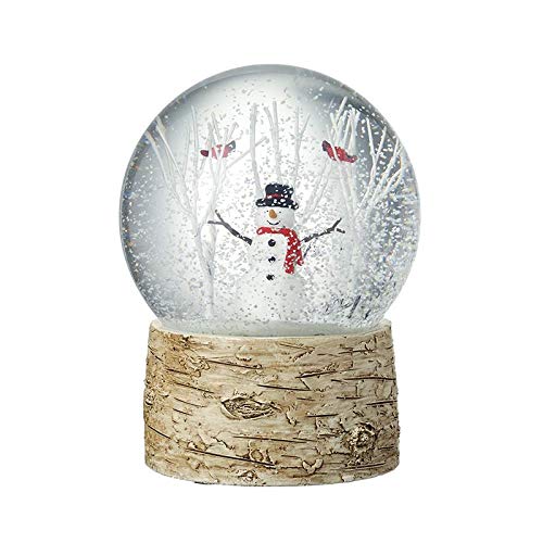 Heaven Sends Christmas Snowman Snow Globe with Robins & Trees
