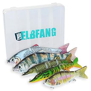 Elbfang Wobbler Lot De 5 Leurres Pour Pêche Avec Boîte De Rangement, Pour Pêche Au Brochet