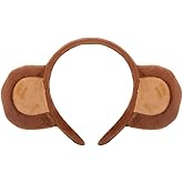 Lady Cute Monkey Ear Headband Brown Girl Cartoon Hair Accessories Photography Festival Funny Props Hair Clip Animal Ears Hair Band