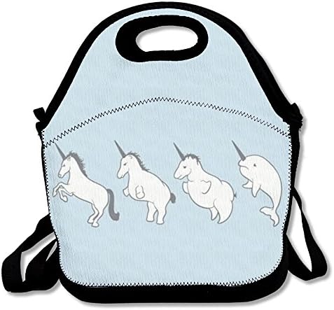 Unicorn Turns Into Narwhal Travel Picnic Lunch Bag Lunchboxes Outdoor Lunch Box Bag Lunch Tote Handbag Lunch Pouch Convenience For Out