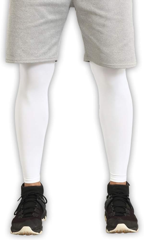 Tough Outdoors Compression Leg Sleeves - Full Leg Sleeves for Men, Women & Youth - Basketball & Football Leg Sleeves - UPF 50 Sun Protection : Clothing