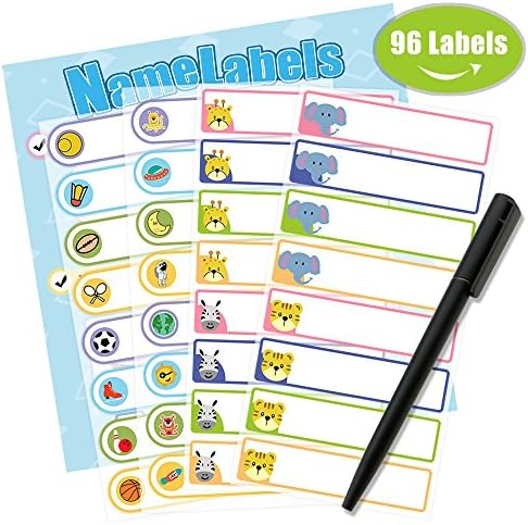 Itari Baby Bottle Labels for Daycare, Write-On Self-Laminating Name Labels for School, Waterproof, BPA Free,96 Labels