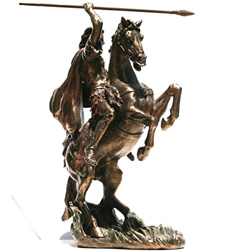 Veronese Alexander The Great on Horse Greek King Warrior Statue Sculpture Figure Bronze Finish 12.4