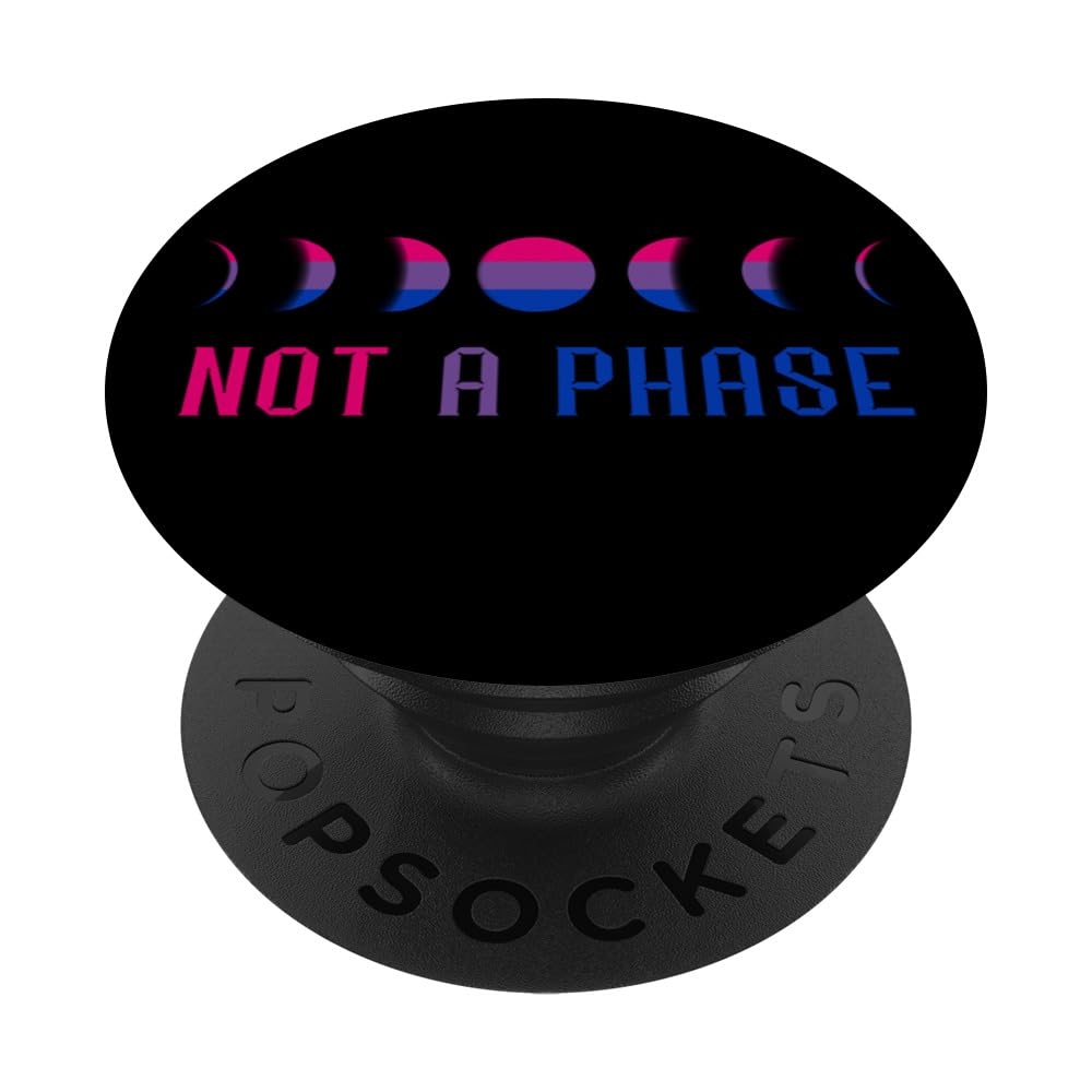 Not A Phase Bisexual Moon Bisexual Flag LGBTQ Bisexuality PopSockets Swappable PopGrip