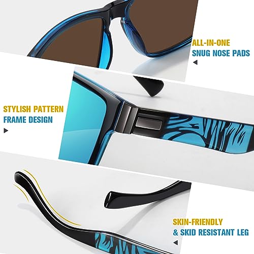 LINVO Polarized Sunglasses for Men and Women Driving Sunglasses UV Protection 100% Square Shades