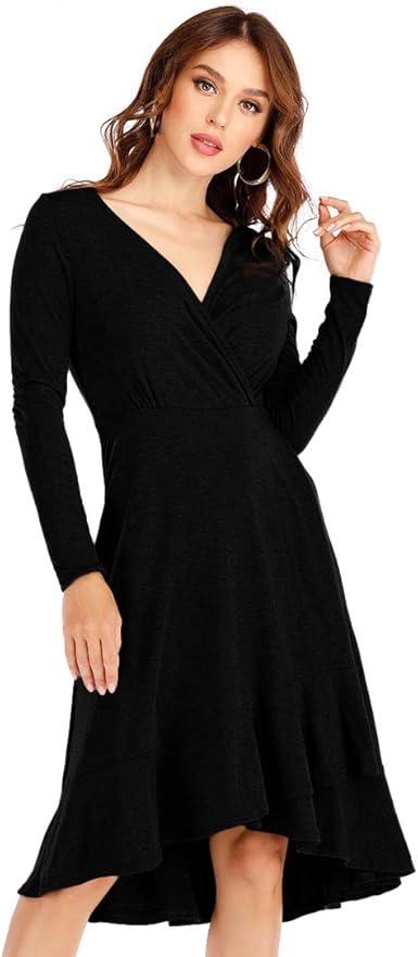 long sleeve wrap party dress