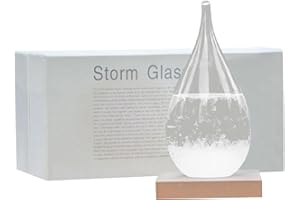 YOOMINI Storm Glass Weather Station – Elegant Drop-Shaped Crystal Barometer, Perfect Christmas & Winter Gift for Home & Office Decor, Unique Weather Predictor for Family & Friends