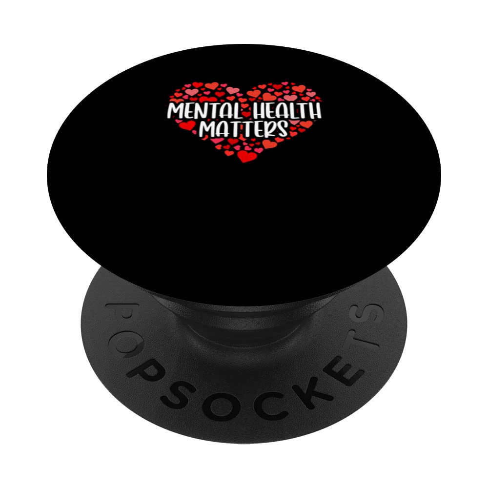 Mental Health Awareness Matters Green Ribbon PopSockets Swappable PopGrip