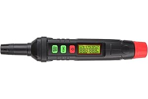 INTENDVISION Portable Thermo-Hygrometer 4-in-1 Digital Psychrometer Mini Temperature Humidity Meter Pen Type Home Greenhouse Indoor Hygrometer with Dew Point & Wet Bulb Temperature, Max/Min, Backlight LCD Display