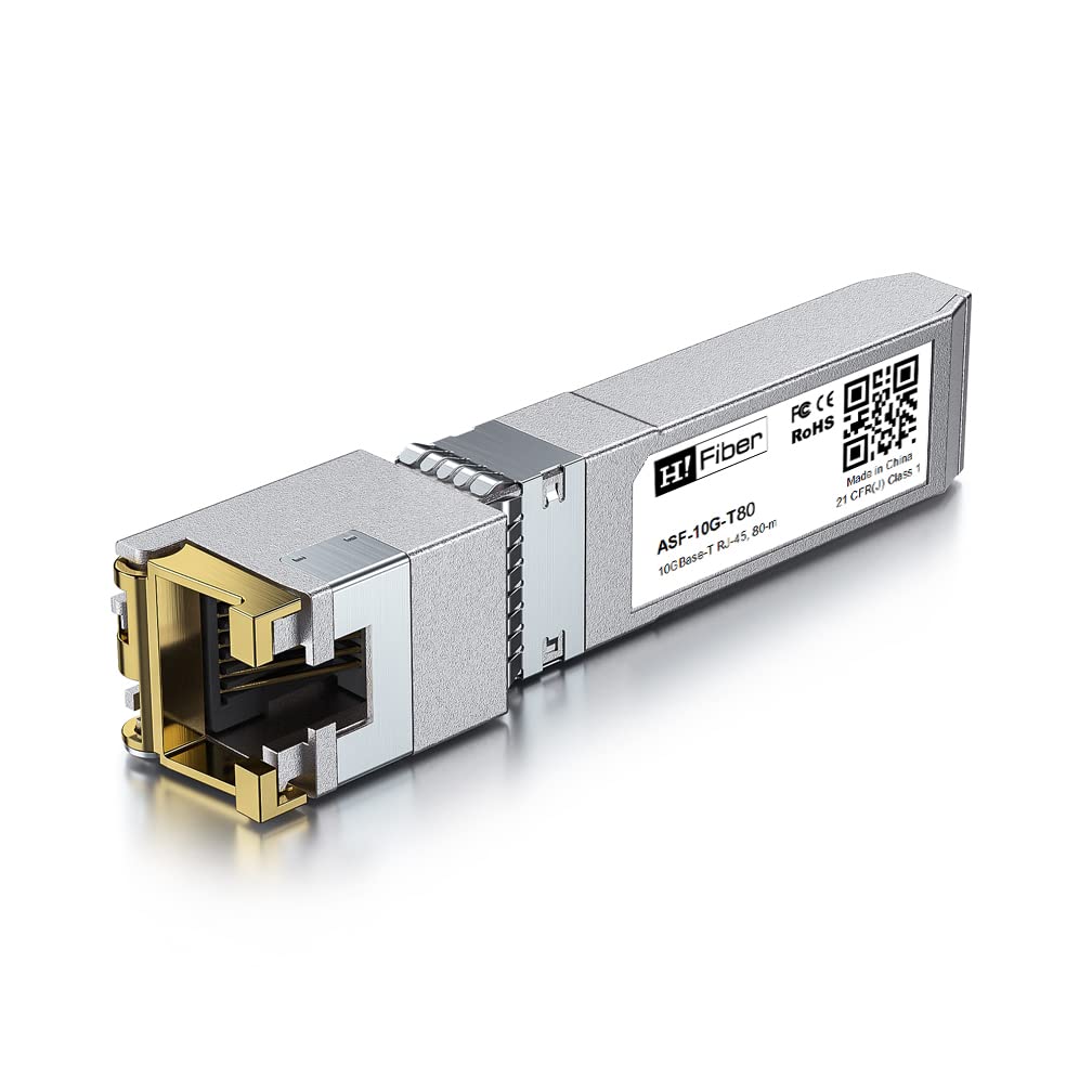 Cisco 10GBASE-T SFP+ Transceiver to RJ45 - 80 Metres, Compatible with Cisco SFP-10G-T-S, Ubiquiti UniFi UF-RJ45-10G, Mikrotik S+RJ10, Netgear AXM765