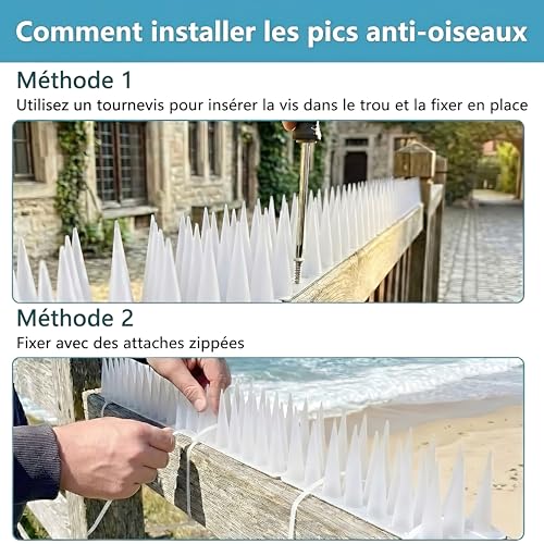 KOKMEYA Anti-Pigeon Spikes Plastic (2 m, 6 Pieces, Transparent) – Bird Repellent for Balcony, Gutter & Guardrail – Against Pigeons, Seagulls & Cats – Resistant