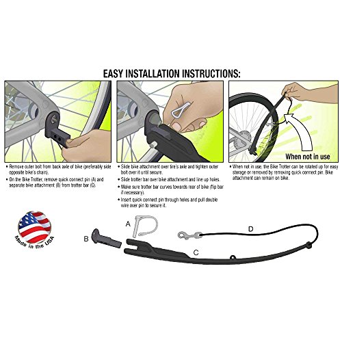 Woof Cycle Bike Trotter (Premium) Hands-Free Dog Bicycle Exercise Leash, Bike Attachment – Allows You To Safely Exercise Your Dog While Riding Your Bike (USA Made) Safety In Design - Black