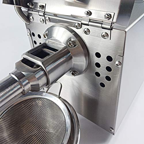 TAIMIKO Oil Press Machine Oil Extractor Automatic Commercial 400W 304 Stainless Steel Electric Hot Cold Oil Presser for Seeds Nut Beans Peanut Coconut Sunflower Sesame Rapeseed