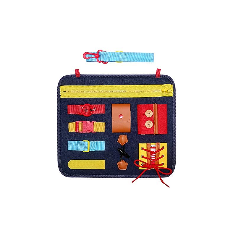 SIMBOOM Toddlers Busy Board, Montessori Basic Skills Activity Board, Learn to Dress Toys for 1 2 3 4 Years Old Kids… SIMBOOM Toddlers Busy Board, Montessori Basic Skills Activity Board, Learn to Dress Toys for 1 2 3 4 Years Old Kids…