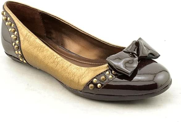 Etienne Aigner Aubergine Womens Leather Flats