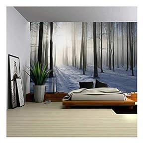 A Blanket of Snow in The Forest at Winter Time - Wall Mural, Removable Sticker, Home Decor - 66x96 inches