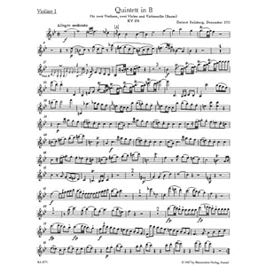 モーツァルト : 弦楽五重奏曲全集/ベーレンライター社演奏用パート譜セット