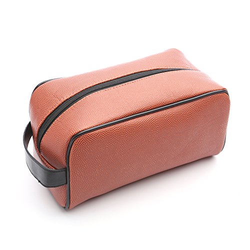 Zumer Sport Actual Ball Material Toiletry Travel Bag, Basketball Orange, One Size