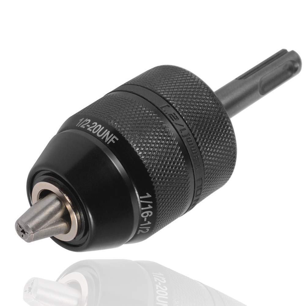 Bestgle Impact Keyless Drill Chuck Adapter, 2–13mm Capacity Drill Chuck Converter with 1/2"-20UNF, SDS Plus Shank Adaptor for Impact Driver & Power Drill Tools