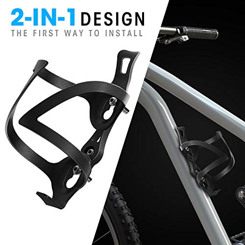 AIKATE Bike Cup Holder, Bicycle 2in1 Bottle Bracket, Aluminum Alloy