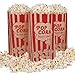 250 Pieces Popcorn Bags Individual Servings - 2 oz Vintage Brown and Red Stripe Kraft Paper Popcorn Bags for Popcorn Machine, - Popcorn Sleeves for Party, Movie Nights, Carnival, and School Fair