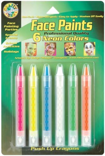 Face Paint Push-Up Crayons 6/Pkg-Neon