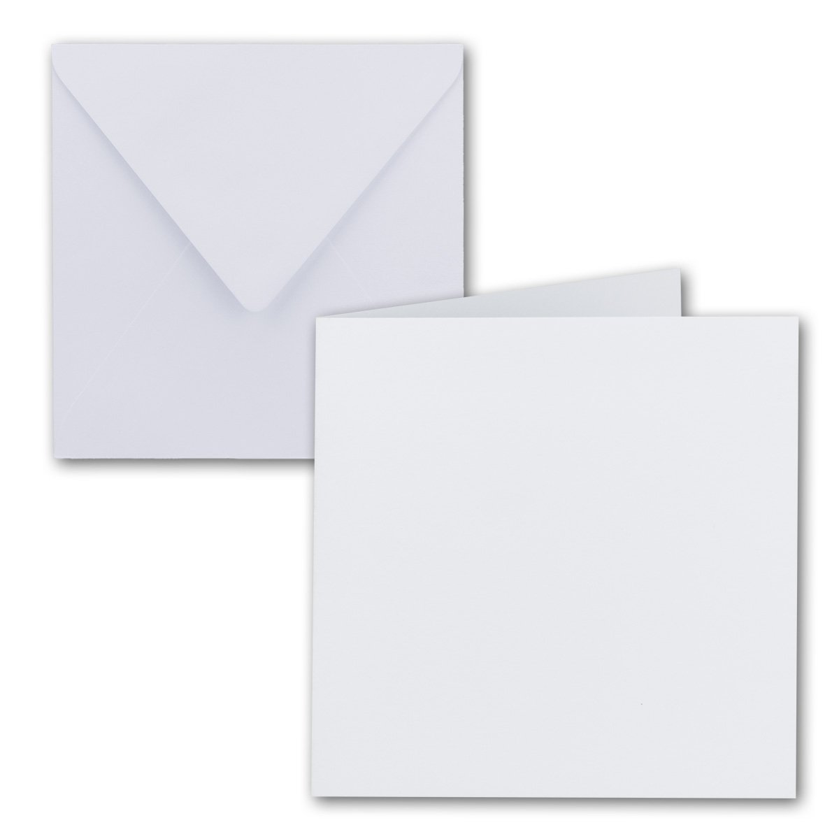 FarbenFroh by GUSTAV NEUSER 50x square folding card set - 15 x 15 cm - with envelopes - bright white - wet glue - for greeting cards, invitations & more