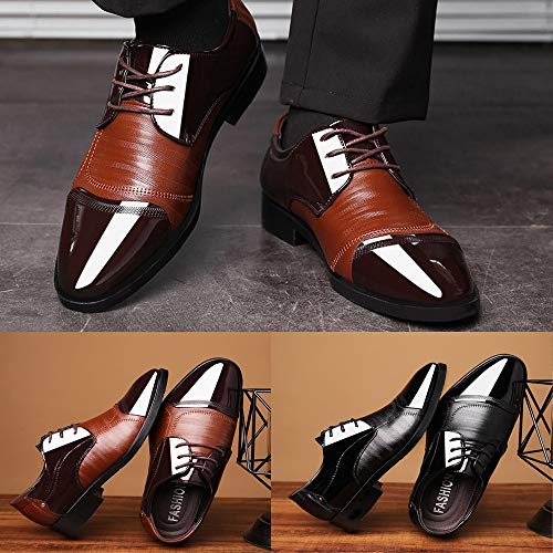 New!!!!! Respctful ♫♫Men's Fashion Dress Shoes Oxford Lace Up Walk Oxford for Men Formal Leather Mens Shoes Brown - Thumbnail 5