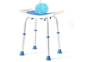 FSA/HSA Eligible Shower Chair for Inside Shower, Shower Stool with Free Bath Loofah, Tool-Free Assembly Shower Seat for Bathtub, Shower Bath Chairs for Seniors/Disabled by DUALECO