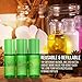 Essential Oil Roller Bottles [Plastic Roller Ball] FREE Plastic Pippette and Funnel - Refillable Glass Color Roll On for Fragrance Essential Oil - 30ml 1 oz (8 PACK, GREEN)
